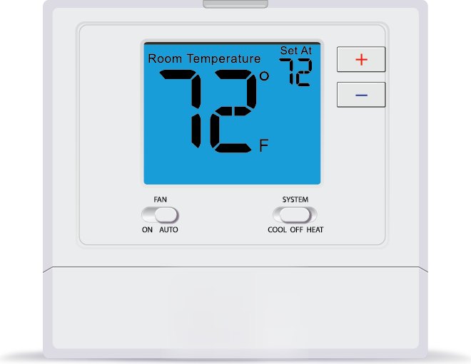Lifetime thermostat with large easy-to-read display